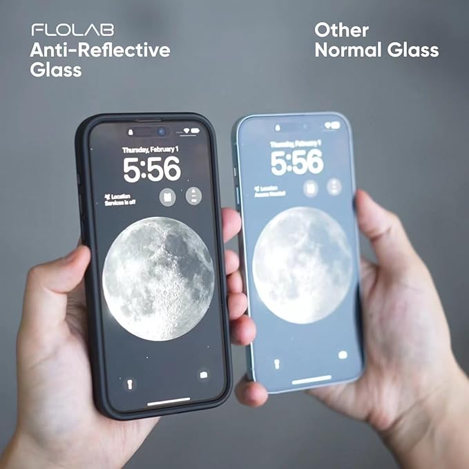 FLOLAB NanoArmour ONETIME PRO for iPhone 15 Pro Max Screen Protector, Anti-Reflective, Anti-Rainbow, 3D Tempered Glass, Ultra Clear, Edge Reinforced, Easy Install, Dust-Free, Scratch Resistant