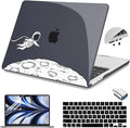 Teryeefi for M4 MacBook Air 13.6 inch Case 2022 2023 2024 2025 Release M3 A3113 M2 A2681 with Touch ID, Design Hard Shell Case+Keyboard Cover+Screen Protector+Type C Adapter, Floating Astronaut