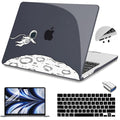 Teryeefi for M4 MacBook Air 13.6 inch Case 2022 2023 2024 2025 Release M3 A3113 M2 A2681 with Touch ID, Design Hard Shell Case+Keyboard Cover+Screen Protector+Type C Adapter, Floating Astronaut