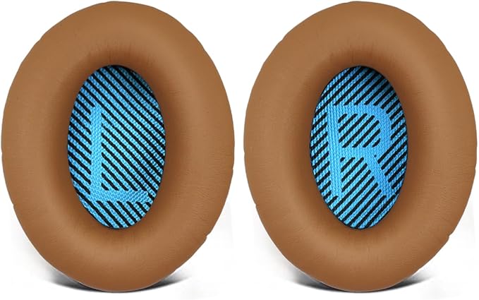 Replacement Ear Pads for Bose QuietComfort 15(qc15/QC15), Headphone Ear Covers, High Density Memory Cotton, Soft Leather, Adaptive Noise Isolation Headphones Pads Cushions-Khaki