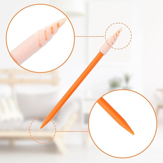 Wellgler's 200pcs Cleaning Swab Kit,Multi-Purpose Foam Cleaning Swabs,for Printers, Inkjets, Cameras, Automotive, Optics, Sensors, Guns,Arts and Crafts, Automotive Detailing(Orange)