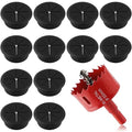2 Inch(50mm) Desk Grommet,12 Pieces Wire Grommet, Desk Hole Cover for Cables with Hole Saw,Plastic Cable Cord Wire Hole Cover for Desk, Table,Cabinet,Countertop and Other Furniture(Black)