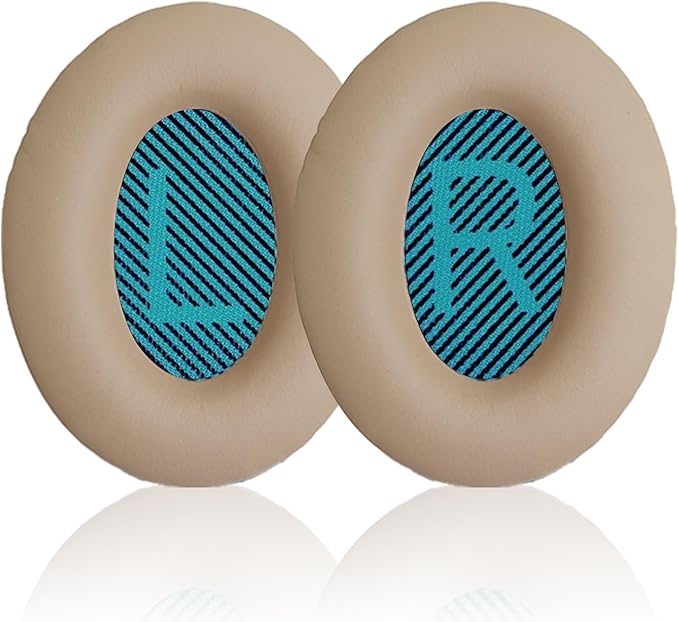 Replacement Earpads Cushions for Bose QuietComfort 35 & Quiet Comfort 35 II, Headphones Ear Covers Ear Pads for Bose QC35/QC35II/25/15 QC2 / Ae2 / Ae2i / Ae2W / Sound Link/Sound True-Khaki