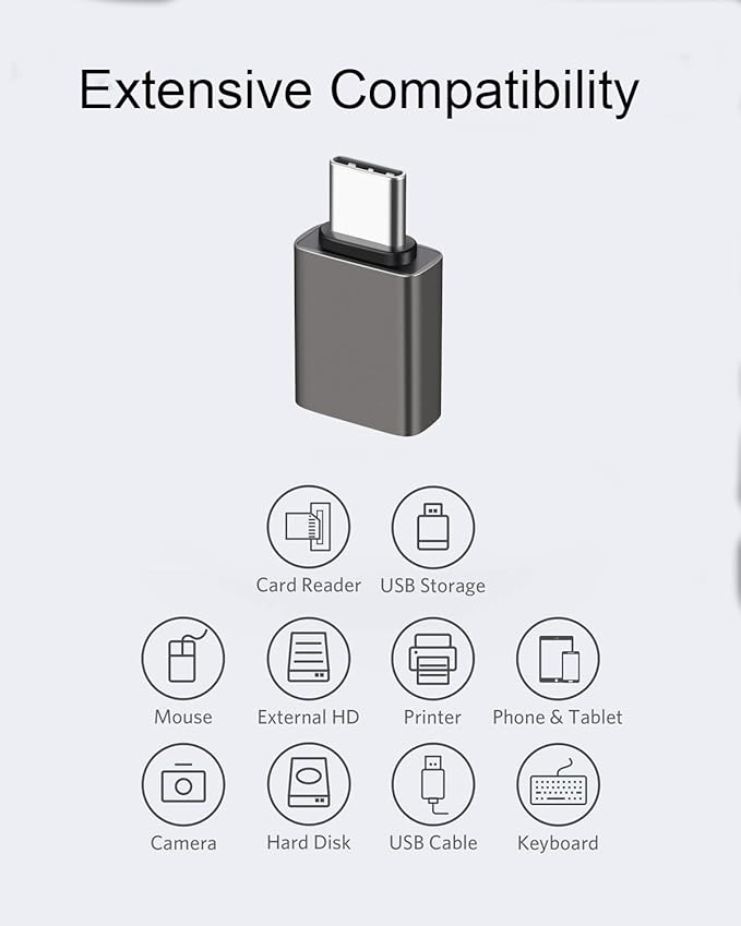 USB C Male to USB A Female OTG Adapter (3 Pack),USB 3.2 GEN2 10Gbps High-Speed Data PD 60W Fast Charging for iMac,MacBook Pro/Air,iPhone 16 15,iPad,Microsoft Surface,Samsung Galaxy S24/23/22,etc.