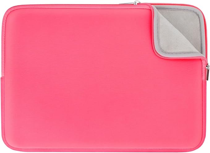 RAINYEAR Laptop Sleeve Case Compatible with 13.3 Inch Notebook Computer Tablet Chromebook 14" MacBook Pro M1 M2 M3 M4 Pro/Max Soft Cover Protective Case Carrying Bag (Bright Pink, Upgraded Version)