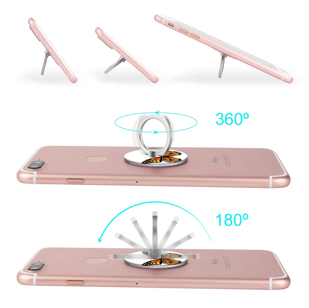 Bonoma Cell Phone Ring Holder,3-Pack 360 Degree Rotating Butterfly