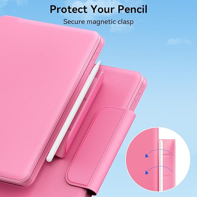 for iPad 9th Generation Case with Keyboard,Magic Style Keyboard Case for iPad 9th/8th/7th Gen 10.2 inch - Floating Cantilever Magnetic (Pink)