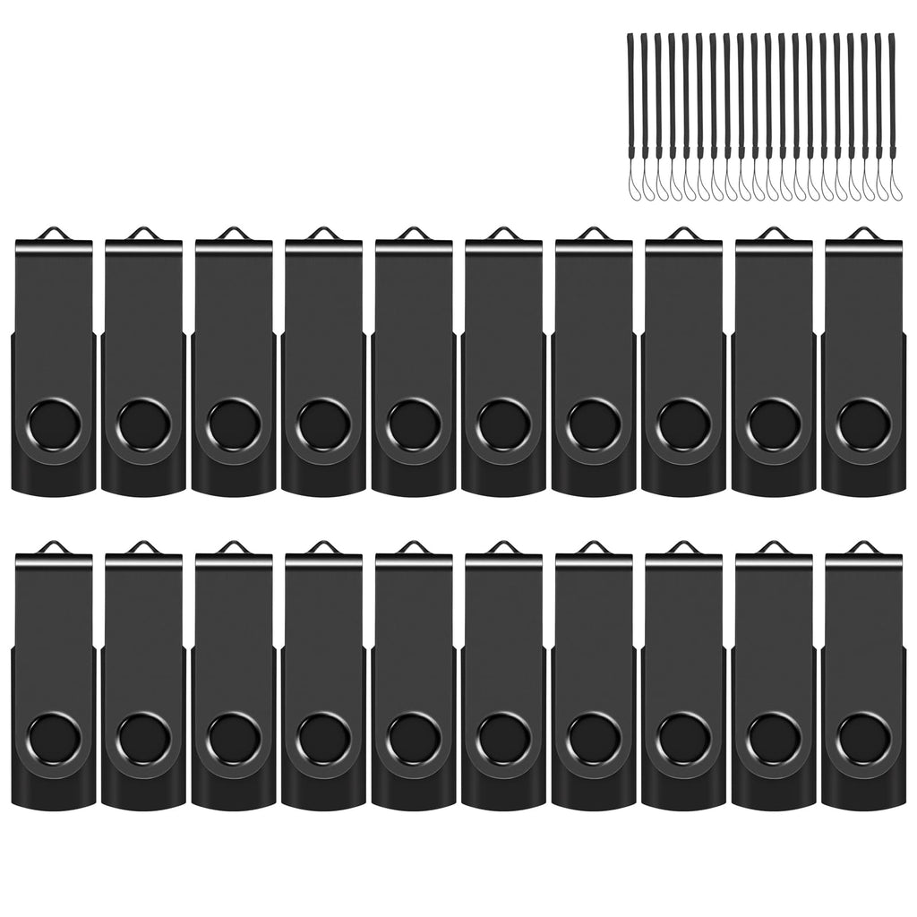 32GB 20-Pack USB Flash Drives Bulk EASTBULL USB 2.0 Thumb Drive,Black