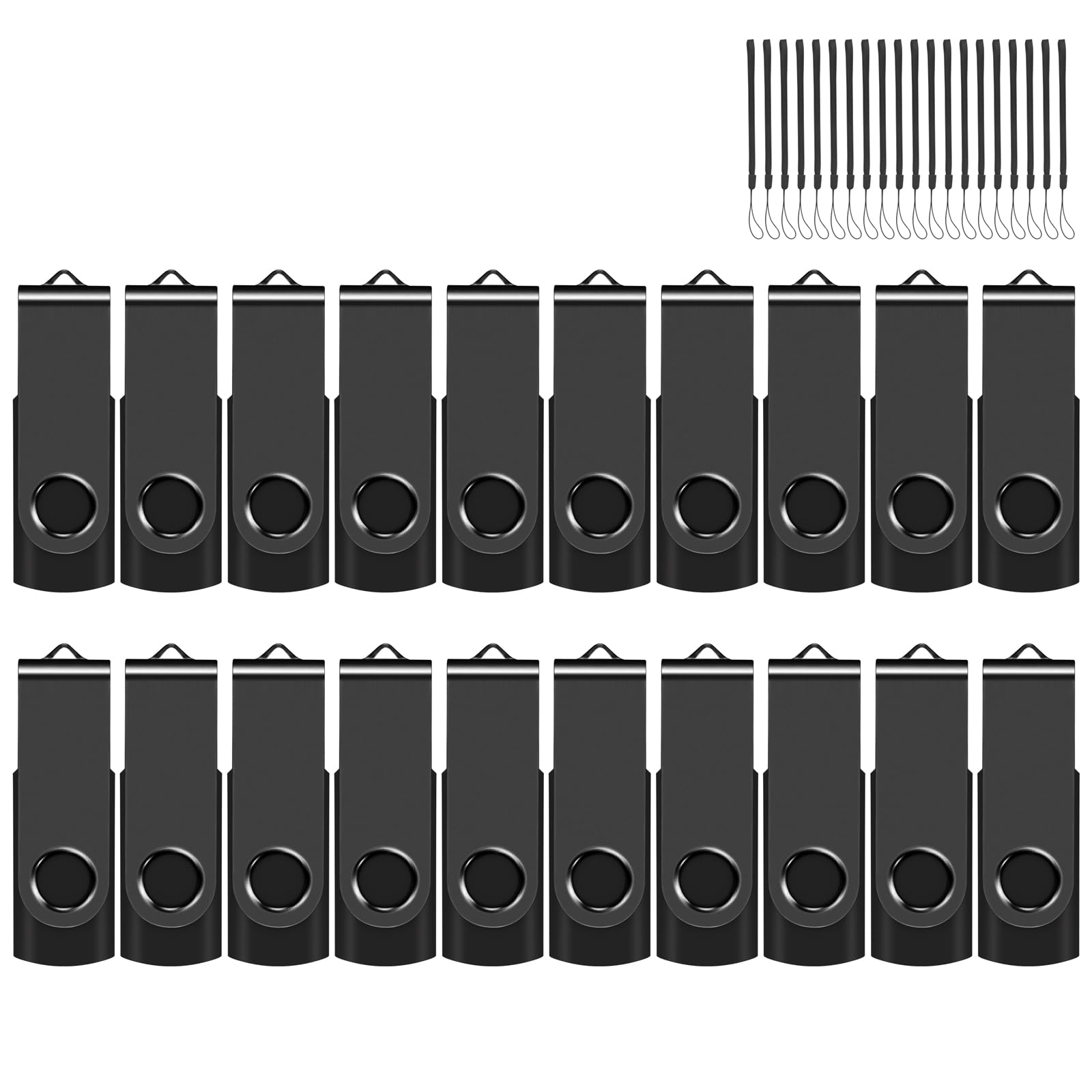 32GB 20-Pack USB Flash Drives Bulk EASTBULL USB 2.0 Thumb Drive,Black