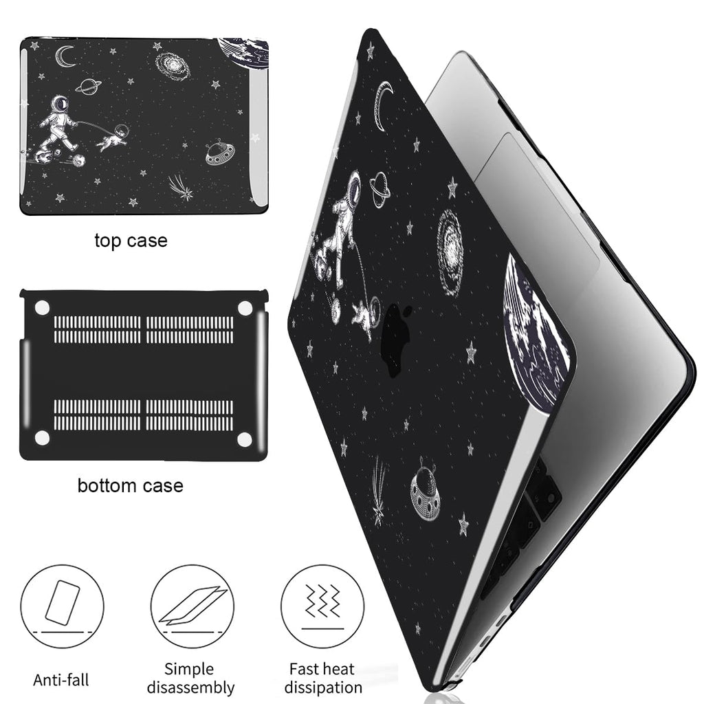 LCMOCICO for MacBook Air 13 Inch Case 2026 2025 2024 2023 2022 Release M5 A3449 M4 A3240 M3 A3113 M2 A2681, Scratch Resistant Plastic Hard Shell Case for MacBook Air 13.6 M5, Astronauts Space Dog