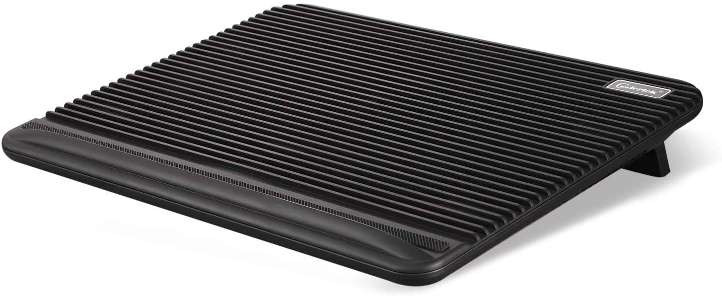 Laptop Cooling Pad, Coolertek USB Powered Laptop Cooler, 2 Blue Silent Big Fans, Height Adjustable Non-Slip Laptop Stand with Dual USB 2.0 Ports, Fits 11-17 Inch Notebook - Black (N2)