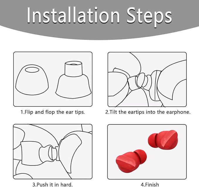 Replacement Silicone Ear Tips for Beats Fit Pro/Studio Buds/Studio Buds+ Headphone, 6 Pairs Earbuds Eartips L/M/S, Eargels Set Fit in Case, Earplug Ear Cap (Red)