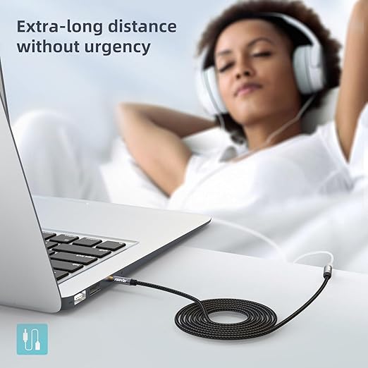8FT 3.5mm Aux Jack Audio Extension Cable,Male to Female,TRS Headphone Extension Cable Compatible with Heaphone, MP3 Players iPhone iPad Tablets Media Player