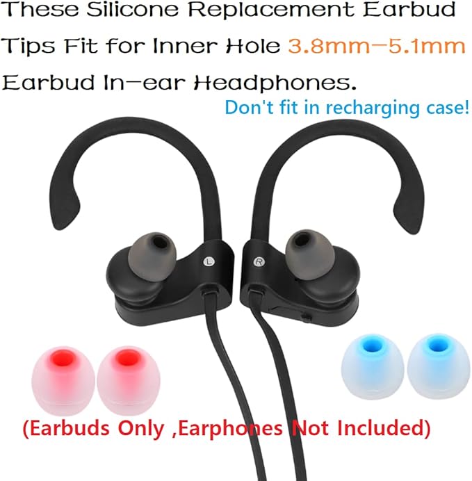 9 Pairs Earbuds Replacement Tips SML, Soft Comfortable Silicone Earbud Tips Fit Most Inner Hole 3.8mm -5.1mm Headphones