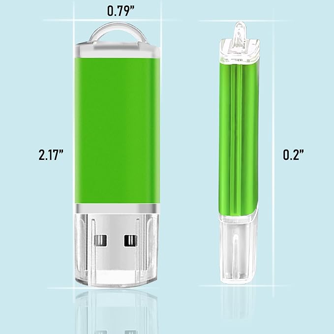 USB Thumb Drive 4GB Flash Drive 20 Pack Nicepicten FAT32 Zip Drive USB 2.0 Flash Drives Jump Drive Multipack Memory Stick Pendrive for Events Office Shared Data Storage, Green 20PCS 4GB