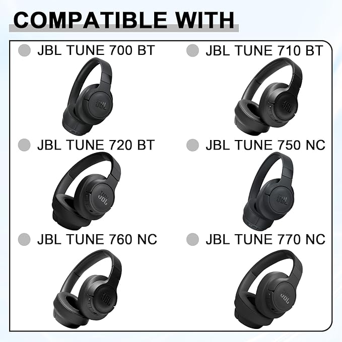 Replacement Ear Pads for JBL Tune 700(700BT)/710(710BT)/720(720BT)/750(750BT,750BTNC)/760(760NC)/770(770NC) Headphones, Headset Ear Cushions, Headset Earpads, Ear Cups Cover (Purple)