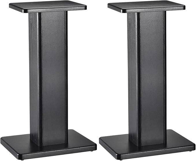 MECCANIXITY Wood Speaker Stands, 2 Pack 19.7 Inch (50cm) Universal Speaker Stand Hollowed Bases Enhanced Audio Listening for Home Theaters Cinema