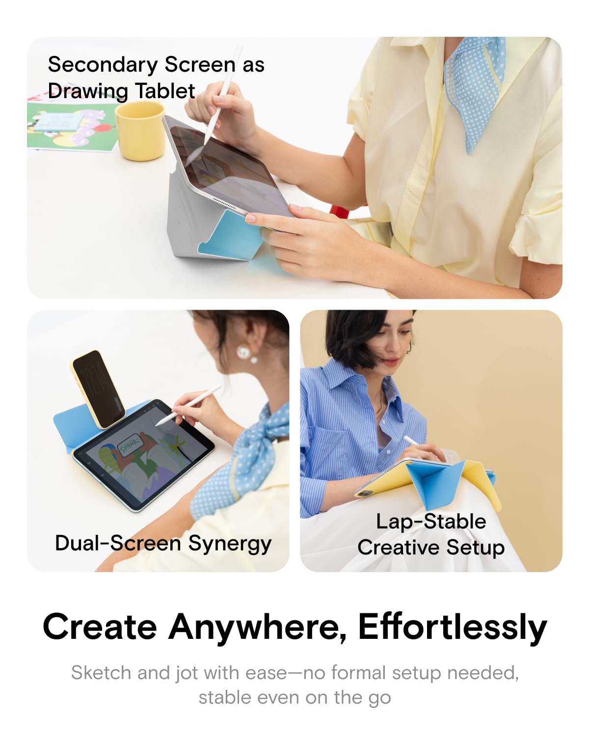 MOFT Dynamic Folio Case for iPad Pro 13-inch(M5 2025/M4 2024), Slim Magnetic Stand Case with 20+ Viewing Angles, Auto Wake/Sleep, Ultra Thin, Soothing Mist x Misty Cove