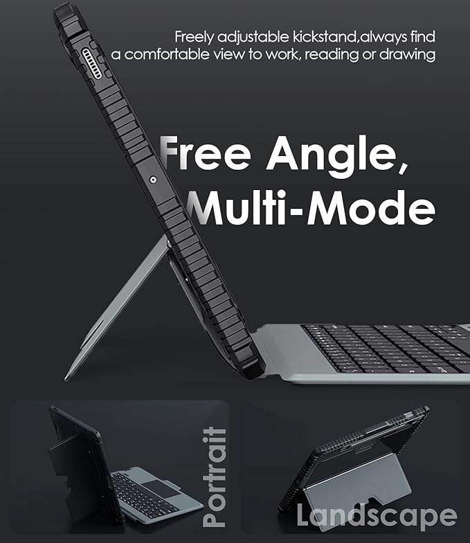 Nillkin for Samsung Galaxy Tab S9 FE Plus Case with Detachable Keyboard, Multi-Touch Trackpad, 7-Color Backlit, S Pen Holder, Rugged Keyboard Case with Camera Cover for Samsung Tablet S9 FE+ 12.4"