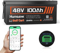 48V 100Ah Lithium Golf Cart Battery Group 8D with Bluetooth, Built-in 200A BMS 15000+ Deep Cycle LiFePO4 Battery with Low-Temp Protection for Golf Carts, RV, Off-Grid, Trailers & Marine