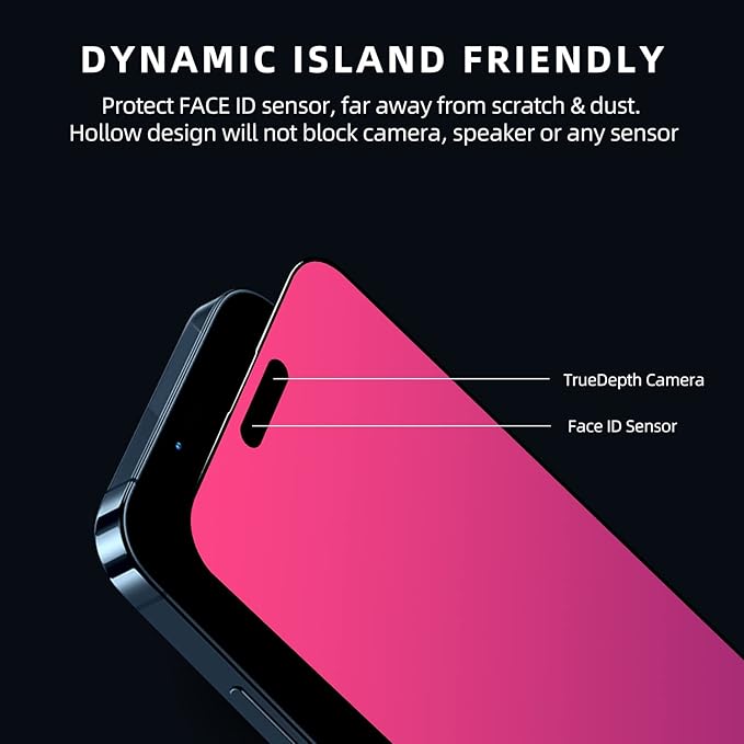 EGKimBa Privacy Screen Protector for iPhone 16 Pro Max, 6.9 inch Tempered Glass Gradient Colorful Anti Blue Light HD Full Coverage