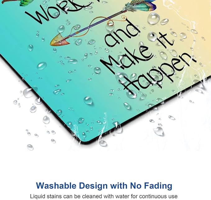 IMAYONDIA Mouse Pad - Inspirational Quotes, Waterproof, Non-Slip Rubber Base, Square Mouse Mat for Computer Laptop, Stay Positive
