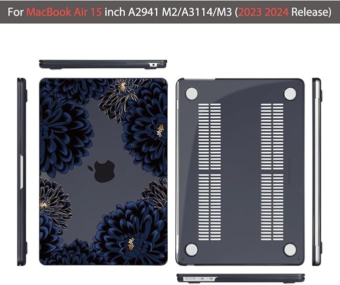 【CASE for MacBook Air 15 INCH】 - Only Compatible with M3 M2 MacBook Air 15 inch 2023 2024 Release with Liquid Retina Display & Touch ID, Model: A3114/A2941.