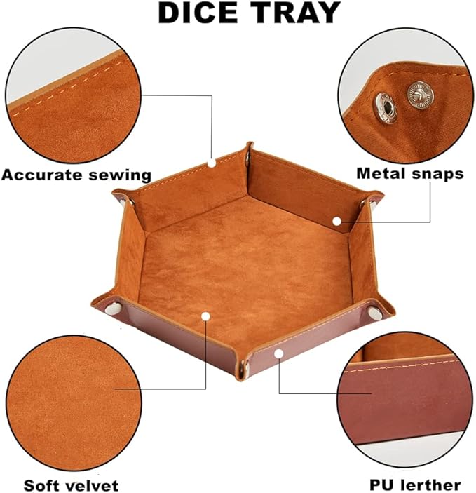 DND Dice Set 42 Pcs Polyhedral Dungeons and Dragons Rolling Dice for D&D RPG MTG Table Games Dice Bulk with Colorful Drawstring Bags and Dice Tray (Single)