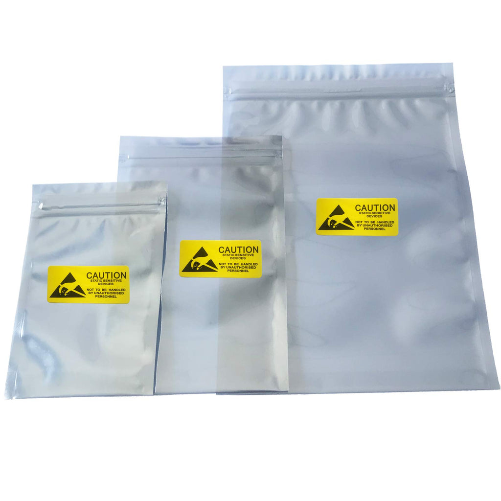 Daarcin Anti Static Bags,ESD Bags,30pcs Mixed Sizes Antistatic Resealable Bag for 3.5 Hard Drive, 2.5 Solid State Drive,with Labels, ESD Shielding Bag for Varieties of Electronic Device