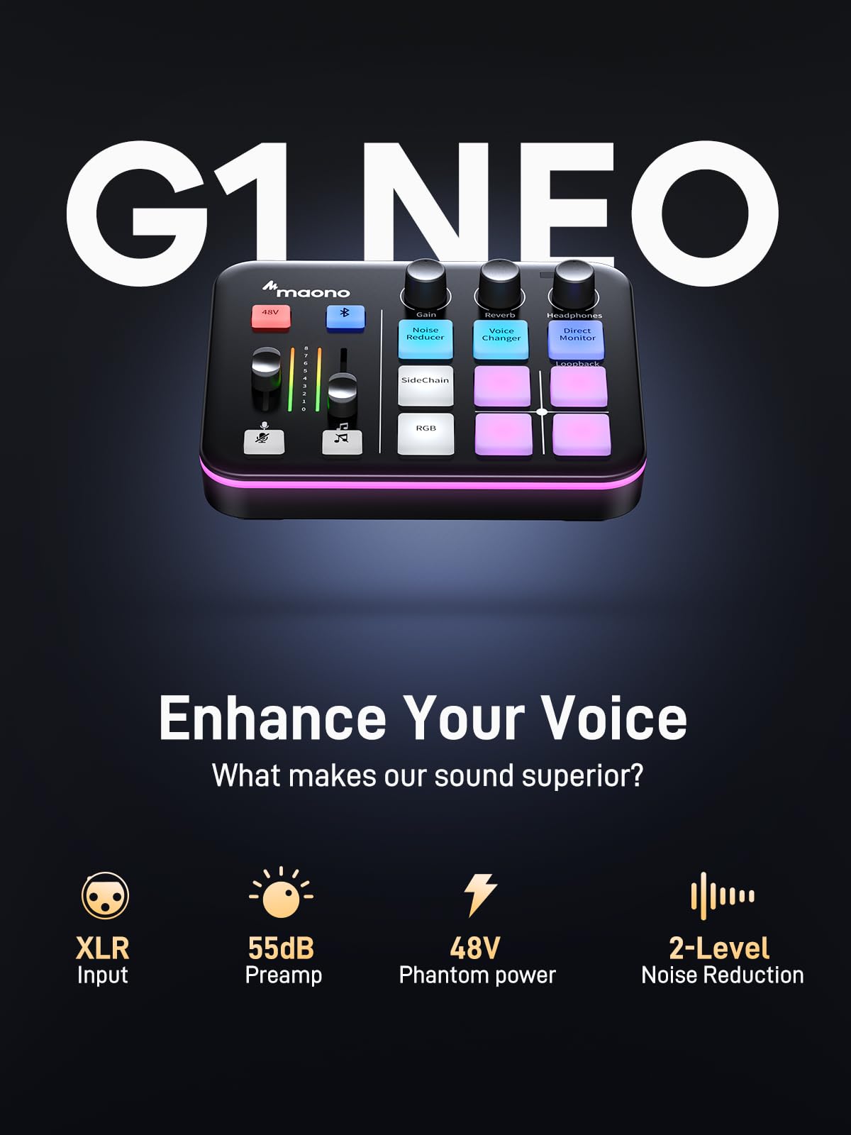 MAONO G1 NEO & PD200XS Gaming Bundle: Audio Mixer and XLR Dynamic Mic
