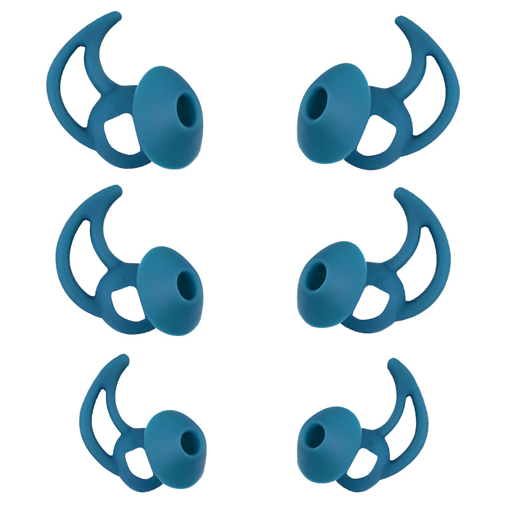 WKYMY Ear Bud Pads Replacement Ear Tips Silicone Earbud Tips Compatible with Bose Quietcomfort and Sport Headphone Rubber Tips Earbud Covers Eartips 3 Pairs S M L Blue