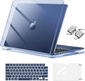 MOSISO Compatible with MacBook Air 13 inch Case 2025 2024 2023 2022 M4 A3240 M3 A3113 M2 A2681, Plastic Hard Shell&Keyboard Cover&Screen Film&Type C for MacBook Air 13.6 inch Case, Crystal Midnight