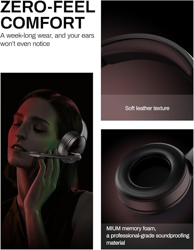 acer Wireless Gaming Headset, PS5 Headset with 2.4GHz for Ps5, Ps4, PC, Switch, Bluetooth 5.3 + 100Hrs Gaming Headphones with Noise Canceling Mic for Laptop, Mobile, Mac, 50mm Drivers (Black)