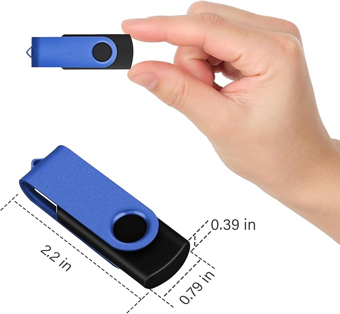 EASTBULL 4GB USB Flash Drive 50 Pack with Lanyards - USB 2.0 Jump Drive for Storage and Backup - Blue 50PCS