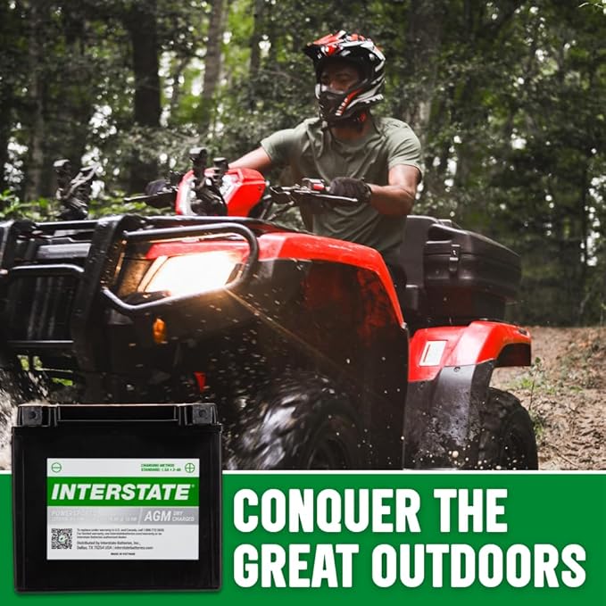Interstate Batteries YTX20HL-BS 12V 18Ah Powersports Battery 270CCA High-Performance AGM Rechargeable Replacement for Motorcycles, ATVs, UTVs, Jet Skis, Snowmobiles (CITX20L-BS-PW)