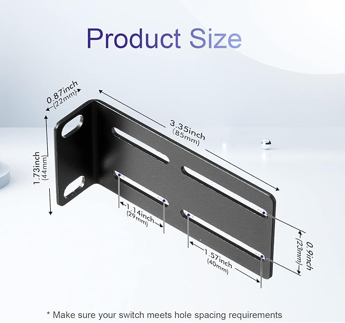 Rack Mount Kit Universal Adjustable 19 Inch Rack Ears for HP/ProCurve/Aruba/OfficeConnect/HPE and Other Switches