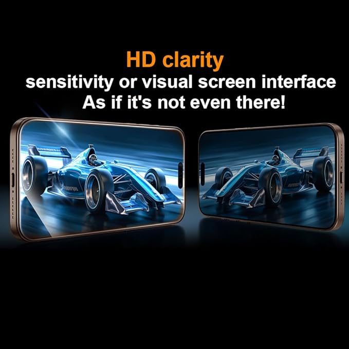 OneFish Screen Protector Glass for iPhone 14 Pro Max/ 15 Plus, 9H Glass Scratch Resistant, Dynamic Island Compatible, HD Clarity Tempered Film with Installation Frame, Easy Installation, 2Pack.