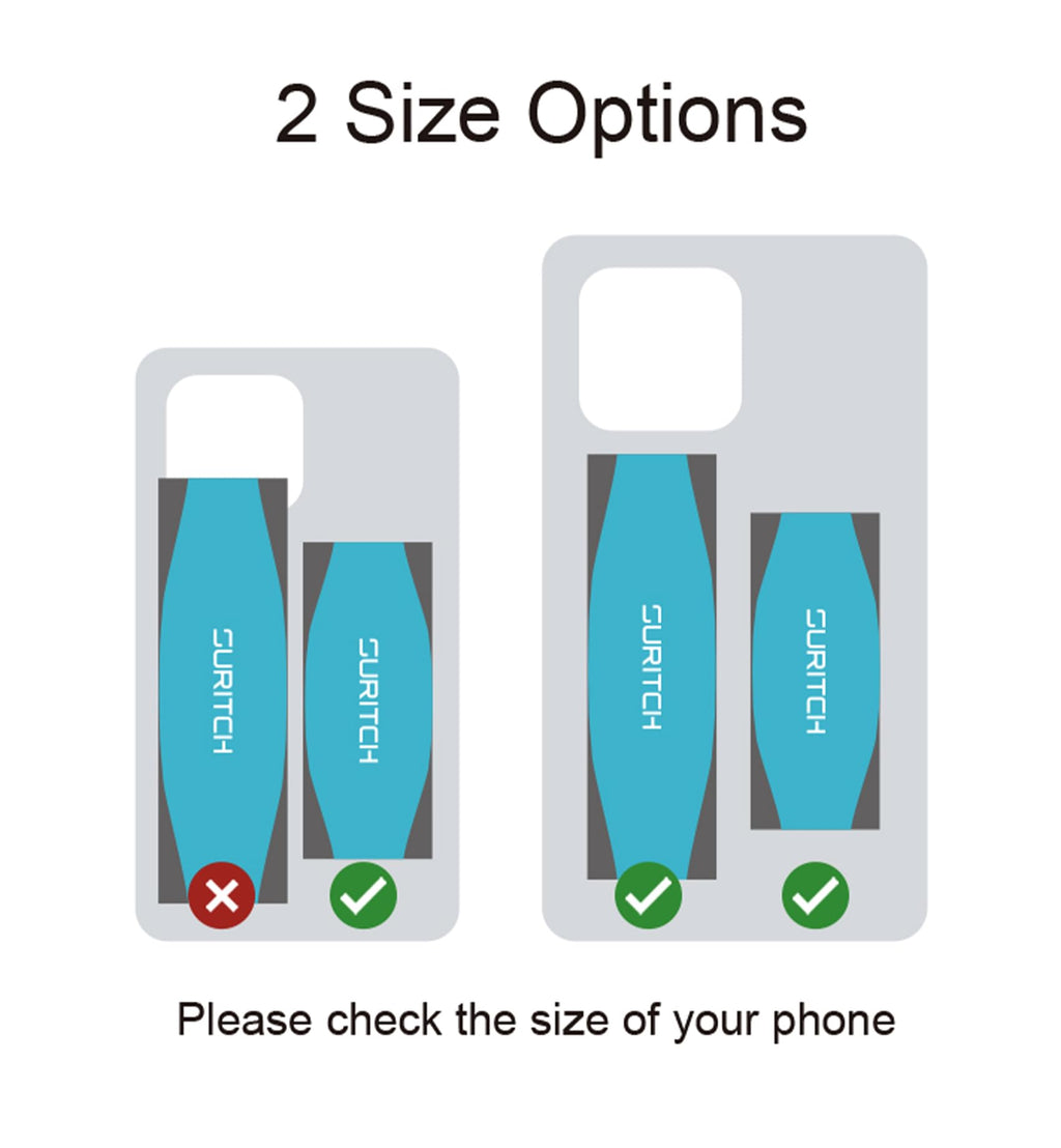 SURITCH Phone Grip Strap Finger Loop Holder for Back of Phone, 2-in-1 Soft Silicone Gripper Kickstand for iPhone Samsung and Most Cell Phone Cases, 3.94" Black