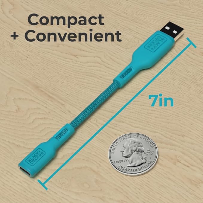 BLACK+DECKER USB C to USB Adapter [2 Pack], Type C Female to USBA Male OTG Cable USBA to USBC Adapter Apple Compatible with MacBook Pro/Air, iPhone 16/15 Series, Samsung Galaxy S24/S23/S22, Blue