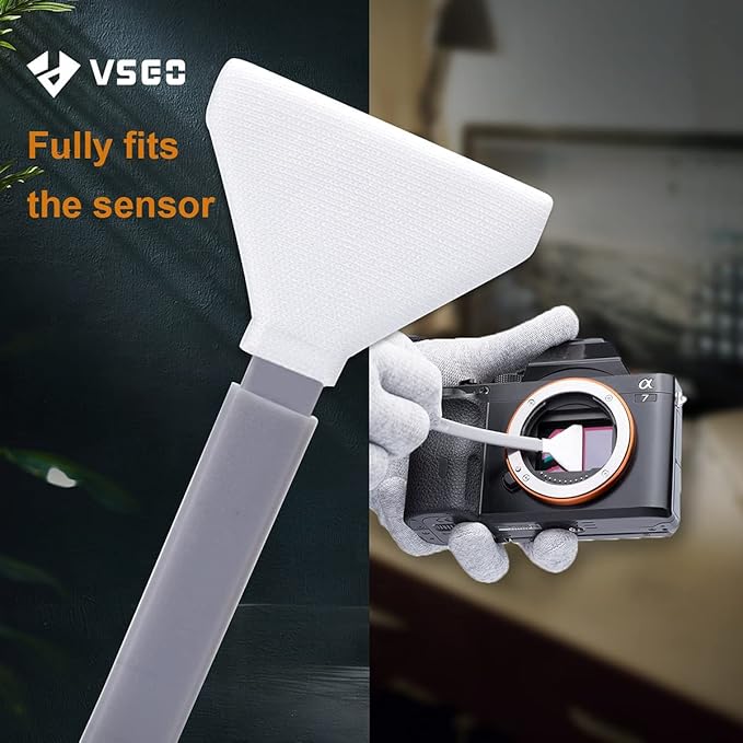 VSGO VS-S03E Full Frame Sensor Cleaning Kit, 12pcs Sensor Swabs & 10ml Cleaner, Compatible with Sony, Nikon, Canon FF CCD CMOS