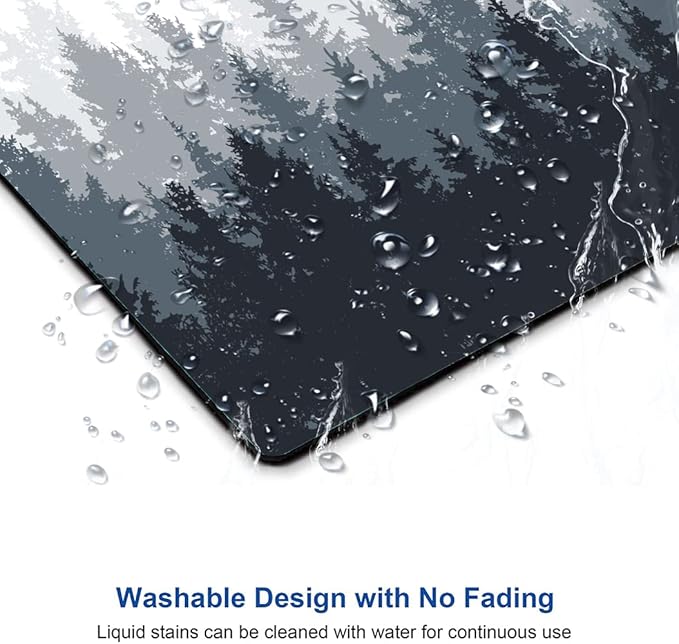 Forest Mouse Pad - Square Waterproof Non-Slip Rubber Base for Office Laptop, 9.5"x7.9"x0.12" Inch (Watercolor Forest)