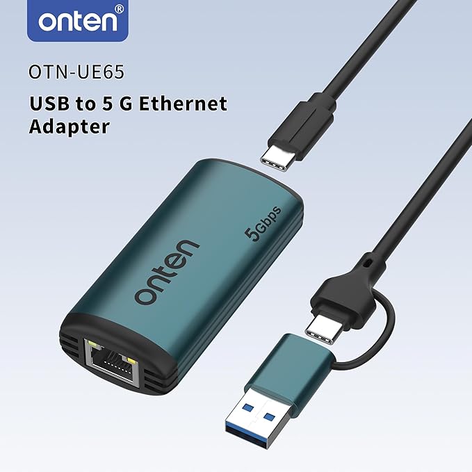 USB-C to Ethernet Adapter - 5Gbps High-Speed,Type-C to RJ45 Ethernet LAN Network Adapter Thunderbolt 4/3 Compatible, for iPhone 15 Pro/Max, MacBook Pro/Air 2023, iPad Pro,iMac and More（5G