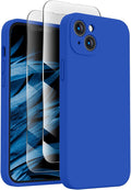 FireNova Designed for iPhone 13 Case, Silicone Upgraded [Camera Protection] Phone Case with [2 Screen Protectors], Soft Anti-Scratch Microfiber Lining Inside, 6.1 inch, Klein Blue