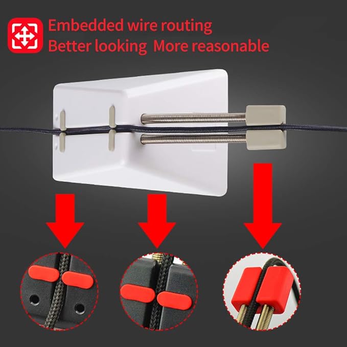 Hotline Games Mouse Bungee Mouse Cord Clip Cord Management System Fixer Holder for Esports FPS Game (3.0 New White)