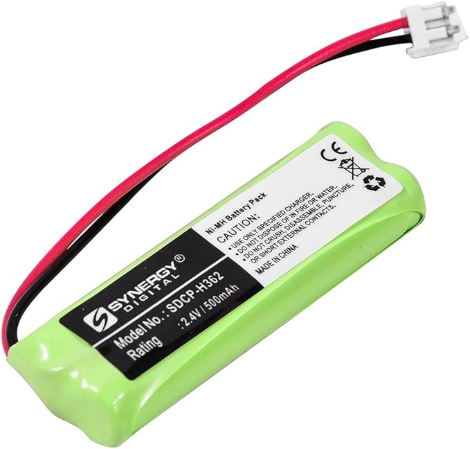 Synergy Digital Cordless Phone Battery, Compatible with Vtech 89-1337-00-00, BT18443, BT28443 Cordless Phone Battery (Ni-MH, 2.4V, 500 mAh)