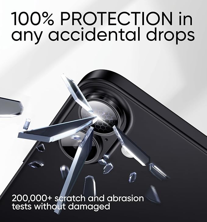 MAGIC JOHN for iPhone 16Plus/16 Camera Lens Protector [Alignment Kit&1:1 Invisible Perfect Fit] 9H Aerospace Tempered Glass Anti-Scratch Durable, Individual Cover Ring, Case Friendly, Set of 2, Black