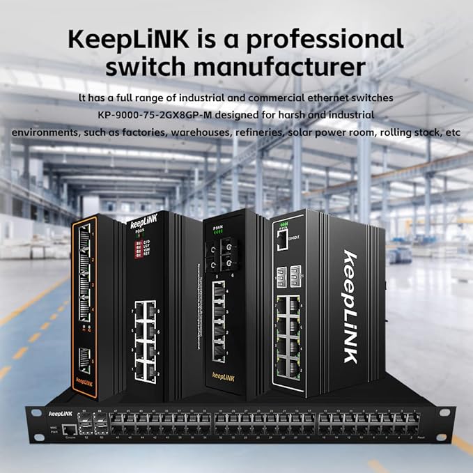 10-Port Industrial Gigabit PoE Switch, Managed with 8 PoE+@130W, 2 SFP Slots, DIN Rail Network Switch, IP40, Operating Temperature Range of -30° – 75°C (-22° – 167°F), Lifetime Protection