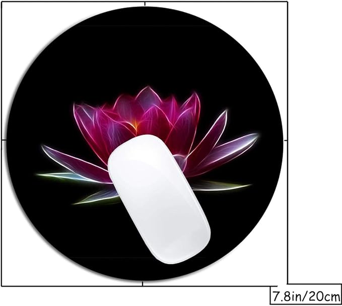 Lotus Flower Water Plant Mouse Pad Round Non-Slip Rubber Mousepad Laptop Office Computer Decor Cute Desk Accessories Customized Design Mouse Pad