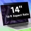 14 Inch 16:9 Laptop Privacy Screen Filter, Anti Blue Light Glare & Anti Scratch Computer Privacy Shield for 14" with 1920x1080 Aspect Ratio Laptop
