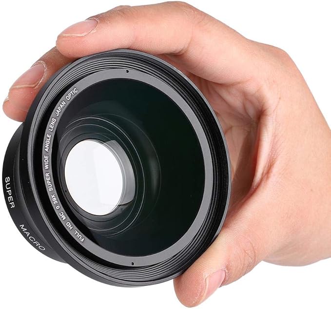 37mm 0.39X Professional HD Wide Angle Lens with Macro Lens and 37mm Phone Clip for Camcorder DSLR Camera